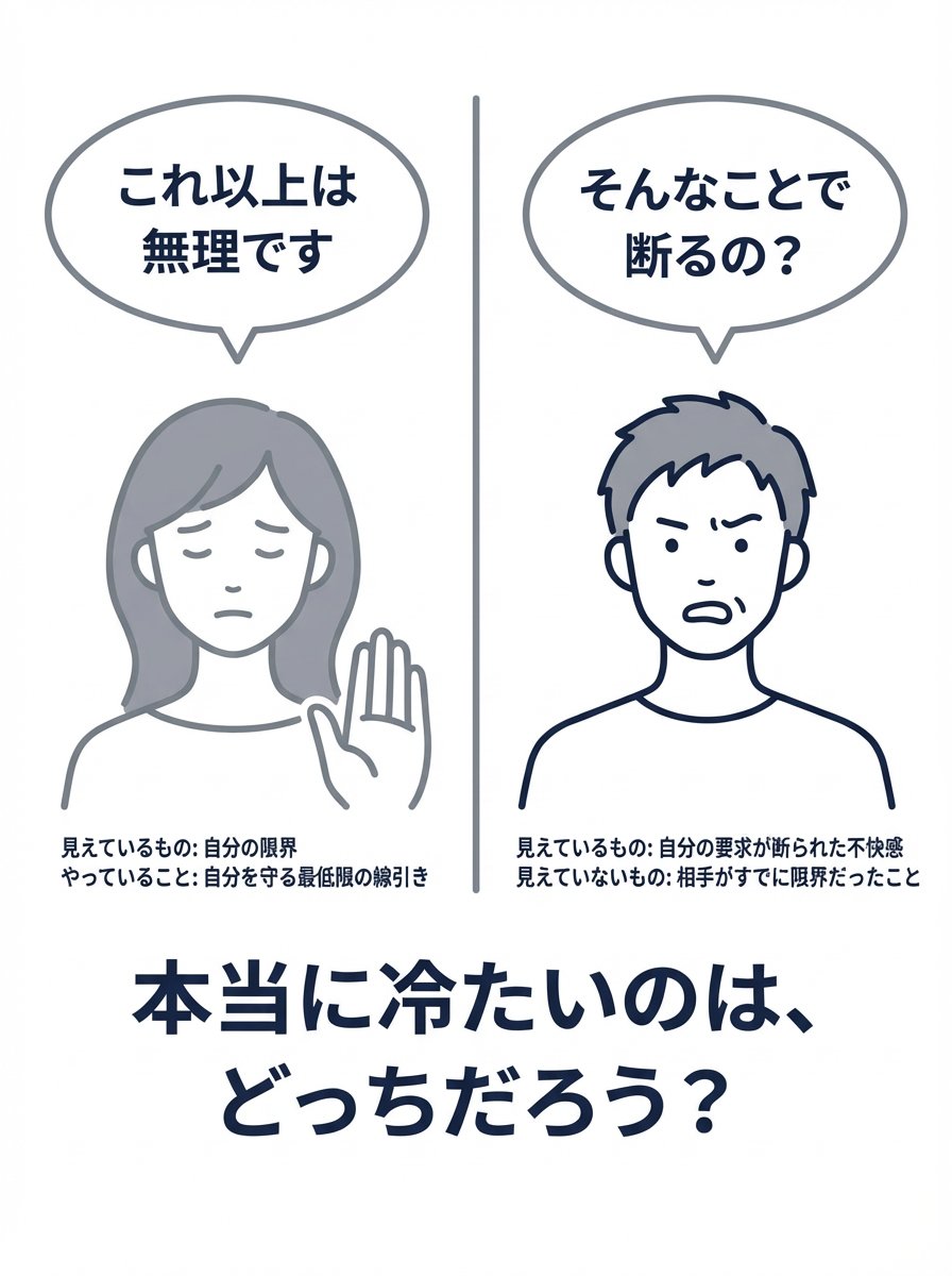 ほんとごめんけど、境界線を「冷たい」と言う人が一番冷たい。