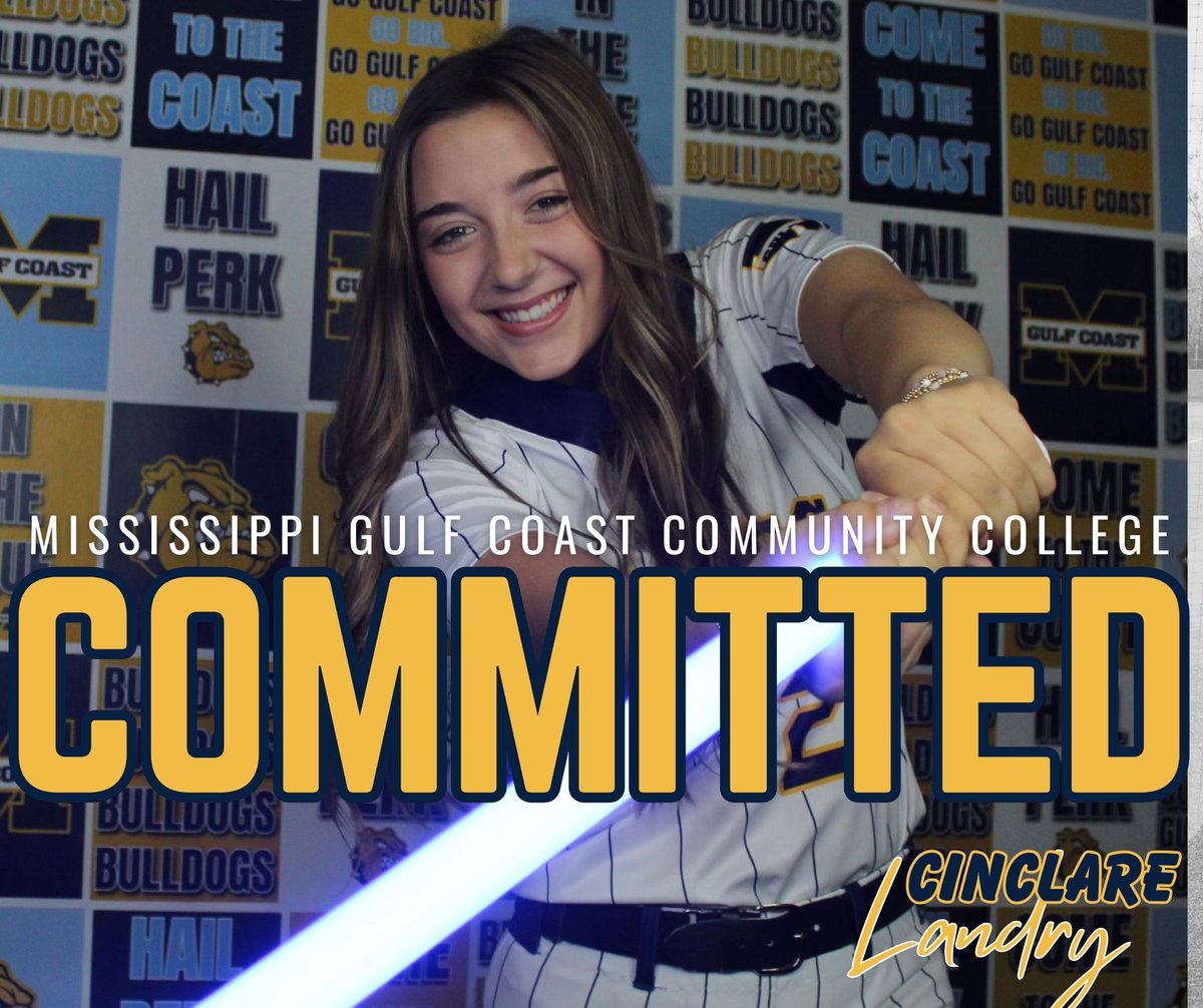 Cinclare_Landry's tweet photo. I am extremely excited and blessed to announce my commitment to continue my academic and athletic career at Mississippi Gulf Coast CC!
From the little girl wearing knee savers at 8 years old who fell in love with the game, to all the miles traveled, practices, highs, lows, successes and failures, every step in the journey has led to the COAST! First, I want to thank God for His plan and His timing~it truly is always right! 
Next, I would like to thank everyone past and present who have helped me live out my dream of playing college softball.
To my dad, who has spent countless hours with me hitting in the cage and on the field working throw downs. To my mom, the best travel partner, biggest supporter, and best friend I could ever ask for. To my sisters, Calise and Kennan, who have been my biggest cheerleaders and have given up so much so I can follow my dreams. To Coach Trae, thank you for the constant belief, support, and your guidance through this process! To Coach Michelle and Coach Kenny, thank you for taking a chance on me and I will be forever grateful for the environment that y’all created to close my travel ball chapter.
And finally, a huge thank you to Coach Izzy, Coach Duke, Coach K and MGCCC softball for giving me an amazing opportunity to play at the next level and making me feel at home. I'm incredibly excited and honored to represent the Bulldogs! @IzzyWerdann @kailey_hil @coach_duke22 @latbolts2027 @MGCCCSoftball