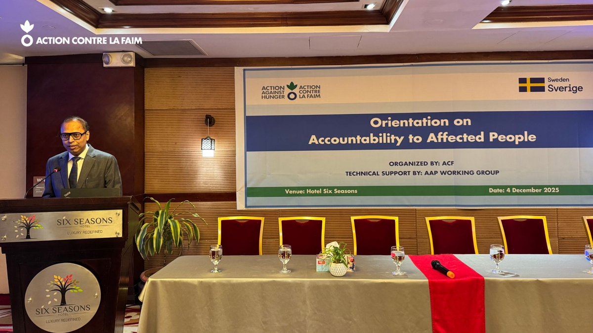 Strengthening Accountability Together ✨

Action Against Hunger (ACF), in collaboration with the AAP Working Group, successfully organized an orientation on “Accountability to Affected People (AAP)” on 4 December 2025 at Hotel Six Seasons.

#ActionAgainstHunger #AAP #Transparency