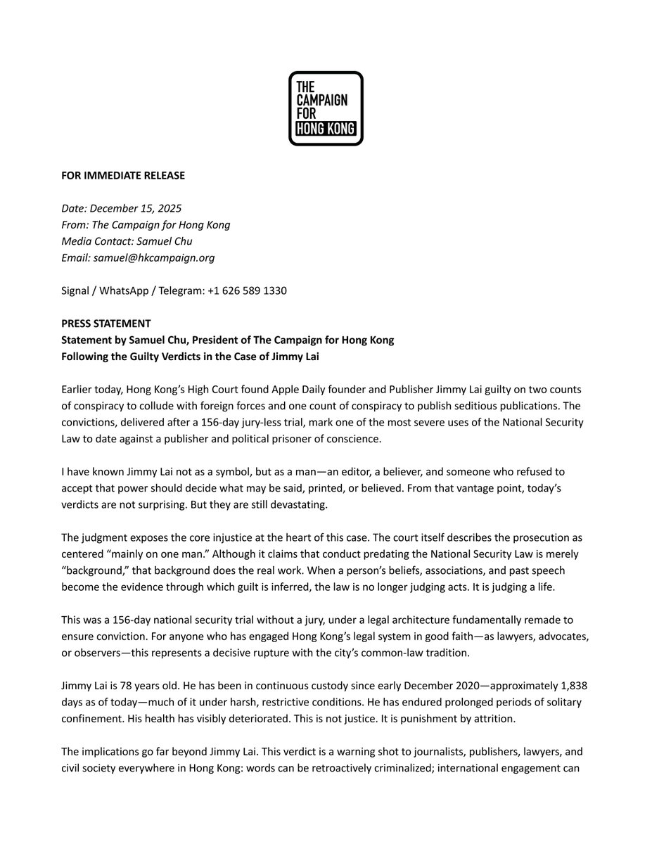 The Campaign for Hong Kong tweet media