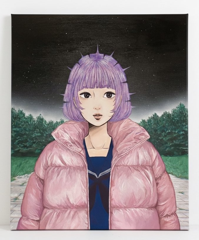 ＼「Ku-kan ARTIST'S FES」本日最終日／
19時までです！
作家不在の場合も、各作家のインタビュー映像が会場内で流れているので、制作背景や解説を聞くことができます✨

展示作品「芽生えの少女」
Ｆ10（455× 530mm）
デジタル／アクリル絵具／エアブラシ／キャンバス