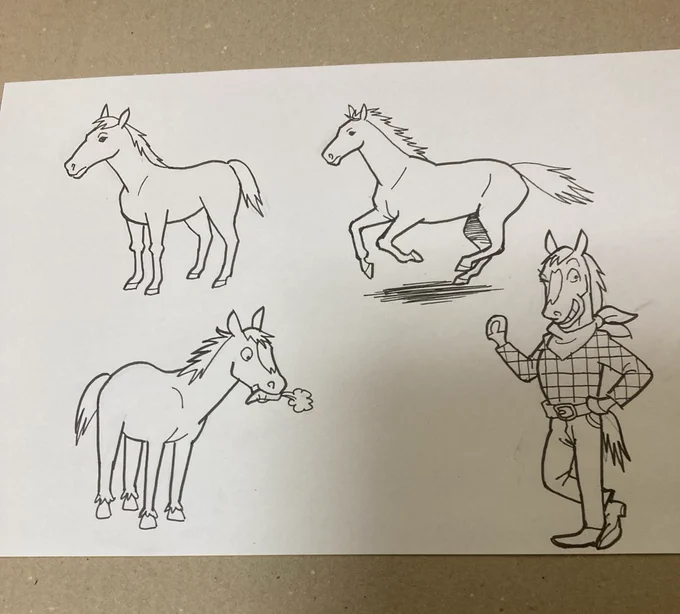 今日は子供向けのイラスト教室に行くので、「お手本」を準備。 