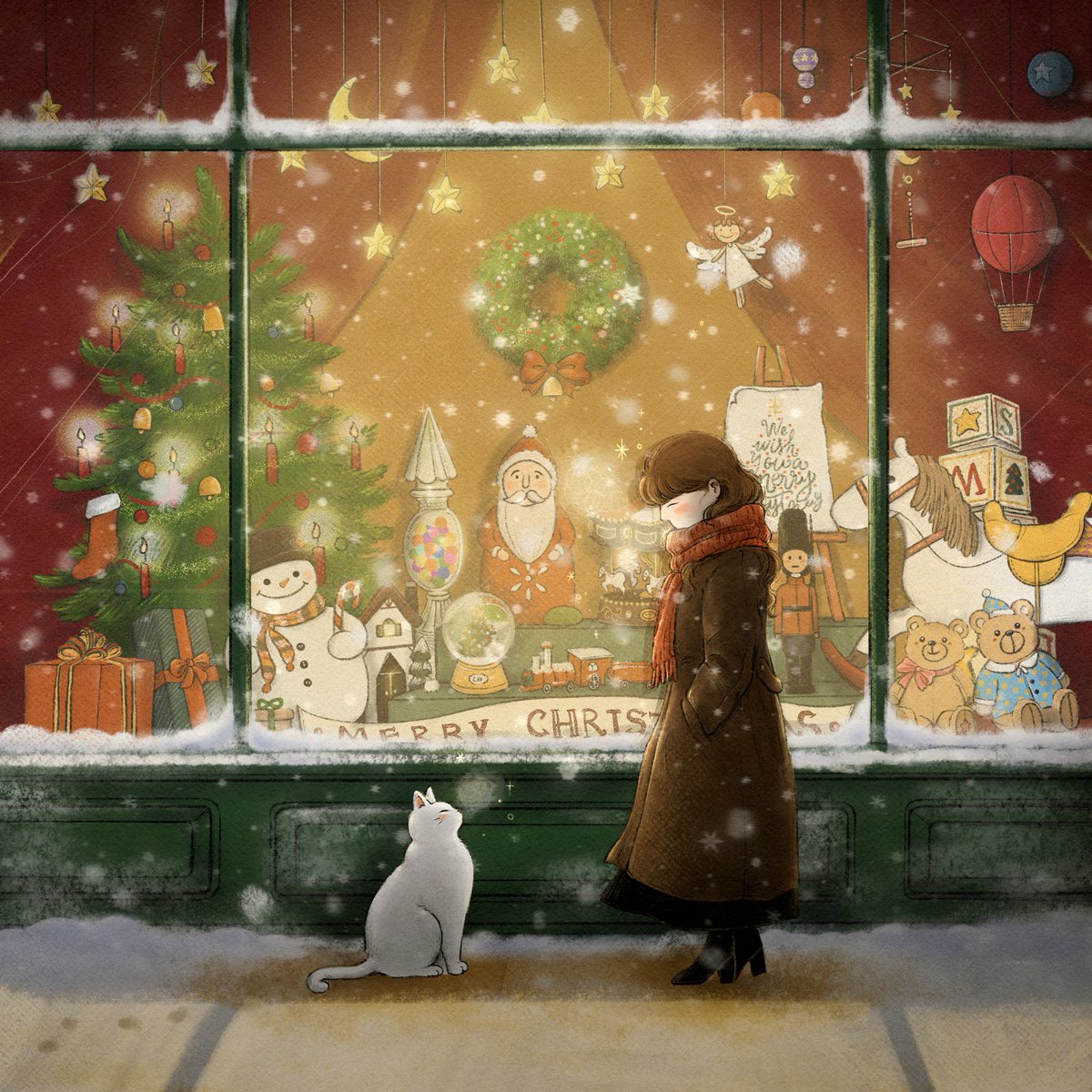 幸せになろうね☃️💫

#illustration #Illustrator #イラストレーター #イラスト #イラスト好きさんと繋がりたい #猫のいる暮らし #猫のいる暮らし #クリスマス