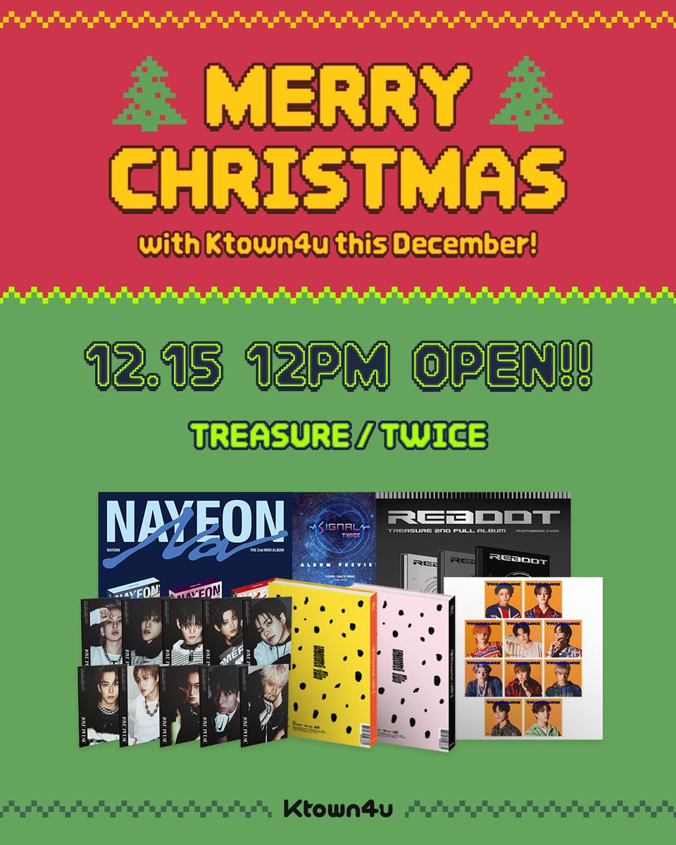 メリークリスマス、日曜日まで割引 🎄Ktown4u Christmas Event!🎄 推し割引デー オープン！ ❤️TREASURE