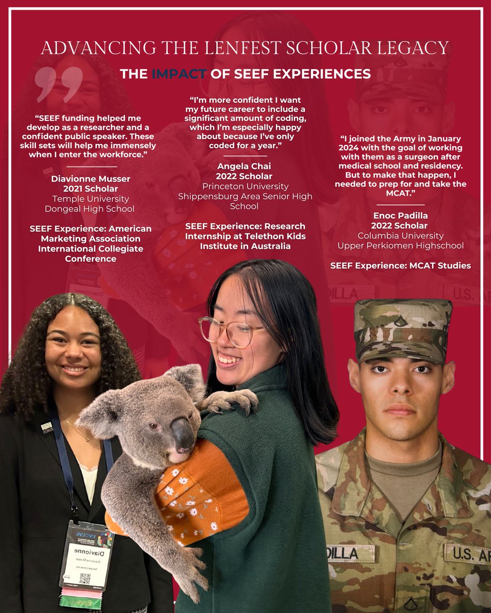 From internships to study abroad, SEEF experiences empower Lenfest Scholars to explore new paths and create lasting impact.

Are you an Alum and want to get involved? Check your email and the Alum LinkedIn group for more information.