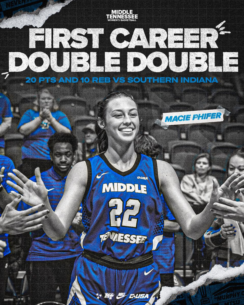 First career double-double for <a href="/MaciePhifer/">Macie Phifer</a> ✔️

#TrueBlue