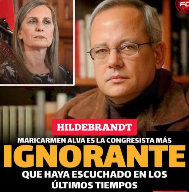 Cesar Hildebrandt: "Maricarmen Alva es la congresista mas ignorante que haya escuchado en los últimos  tiempos.." Y es acción popular.