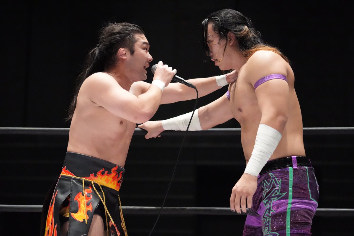 ddtpro's tweet photo. 【宮城大会ハイライト】上野との無差別前哨戦でも消極的な正田に、パートナーの石田が喝！／地元凱旋試合のMAO、夢めっせ本館進出、さらに仙台サンプラザでのビッグマッチ開催を目指す宣言／To-yがオープン・ザ・ドリームメッセ王座（非公認）の初代王者に

https://t.co/hYBurRXtaN
#ddtpro https://t.co/8vNhDNNE7e