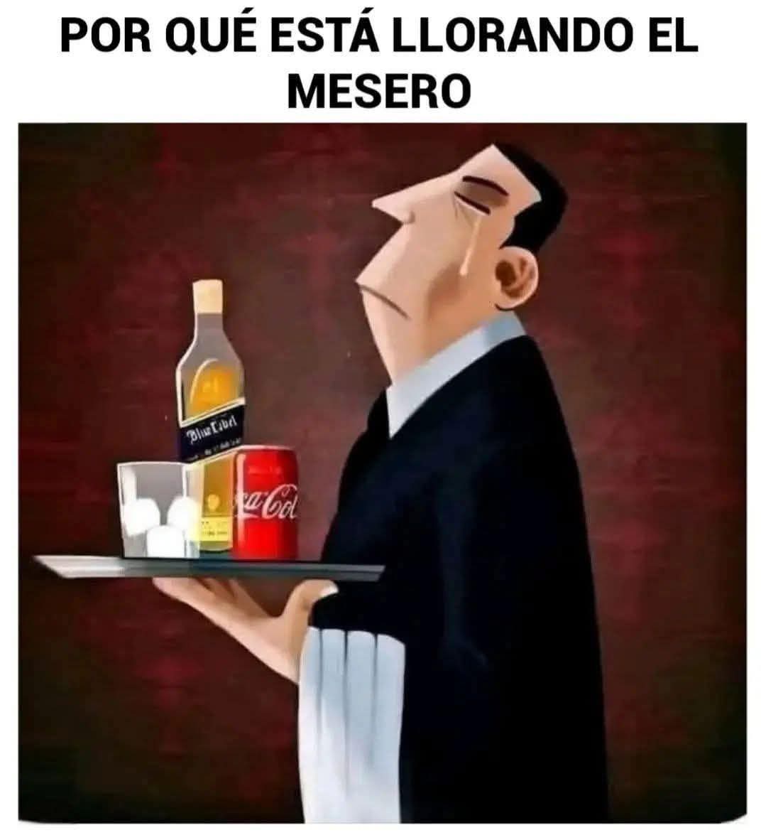 DiegoRoyet41761's tweet image. Desafio: porque está llorando el mesero?