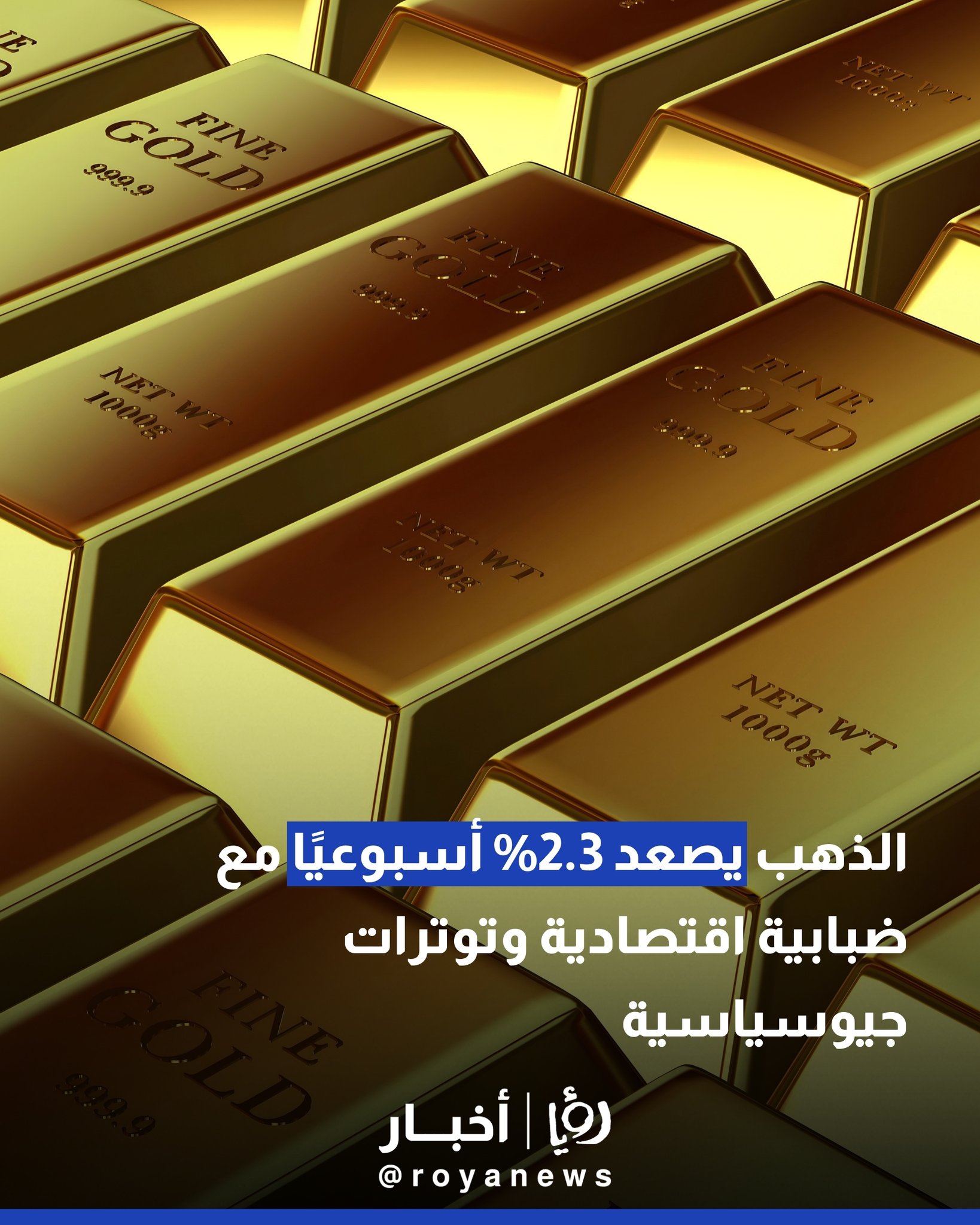 الذهب يصعد 2.3% أسبوعيا مع ضبابية اقتصادية وتوترات جيوسياسية #عاجل 