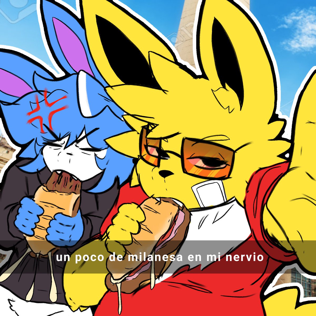 Acá con el pana <a href="/desacierto_/">puntero</a> comiendo un milanguche de sanwinesa