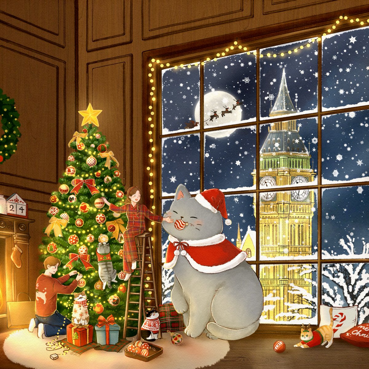 🎅🧦𝑴𝒆𝒓𝒓𝒚 𝑪𝒉𝒓𝒊𝒔𝒕𝒎𝒂𝒔 🎄🎁

#illustration #Illustrator #イラストレーター #イラスト #イラスト好きさんと繋がりたい #猫のいる暮らし #猫のいる暮らし #クリスマス