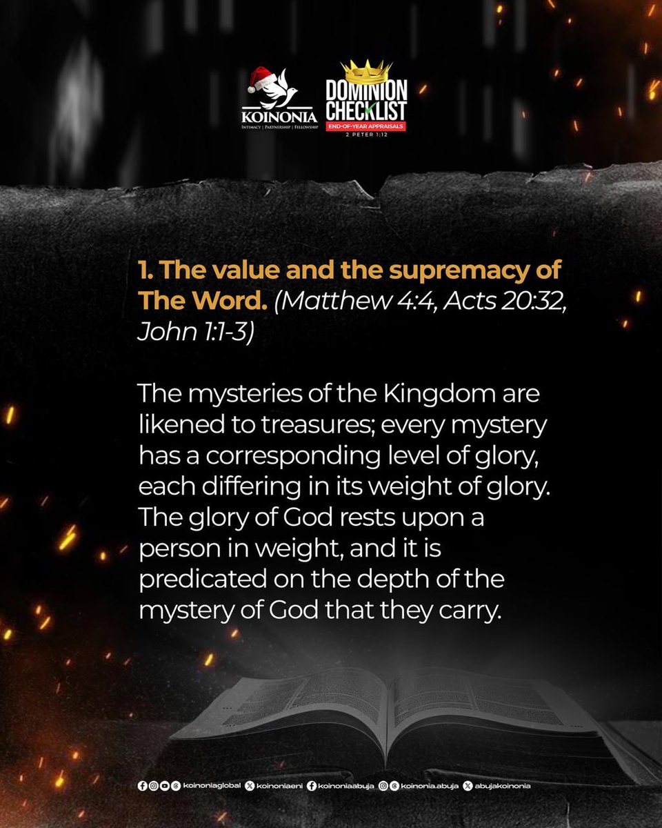 koinoniaeni's tweet photo. #ApostleJoshuaSelman
#DominionChecklist
#EndOfYearAppraisals
#KoinoniaAbuja
#KoinoniaGlobal https://t.co/Uwq1dLYV4Y