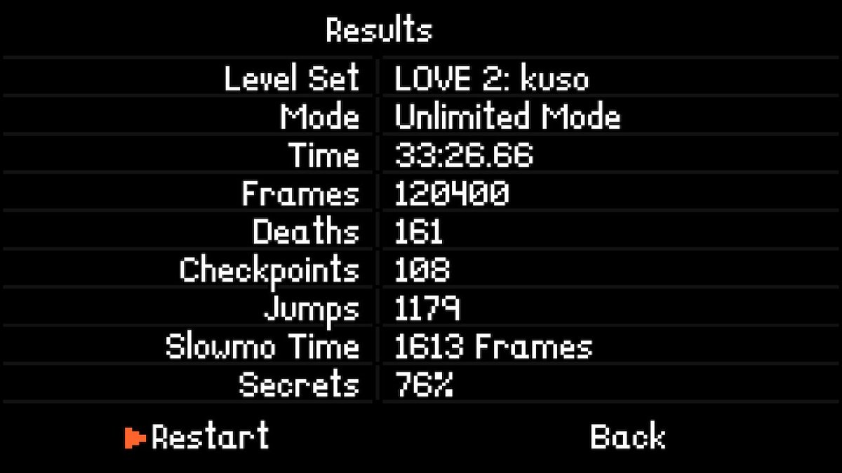 Love 2: kuso  is bigger and better than the first game. There are now 25 levels and they are more intricate and difficult. I'm really enjoying the series so far. #JustBeatIt