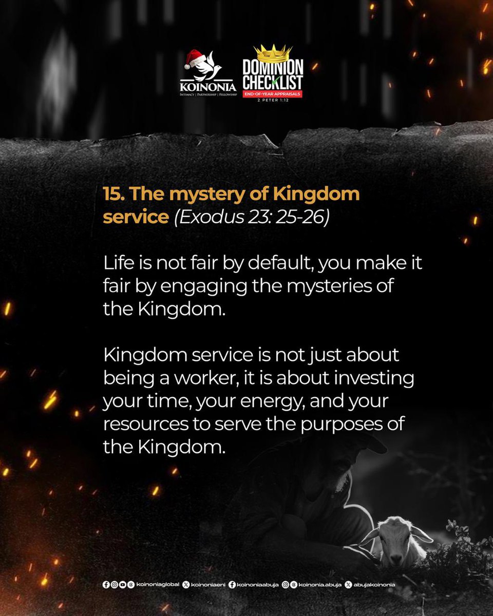koinoniaeni's tweet photo. #ApostleJoshuaSelman
#DominionChecklist
#EndOfYearAppraisals
#KoinoniaAbuja
#KoinoniaGlobal https://t.co/Vwr7pCJ7sZ