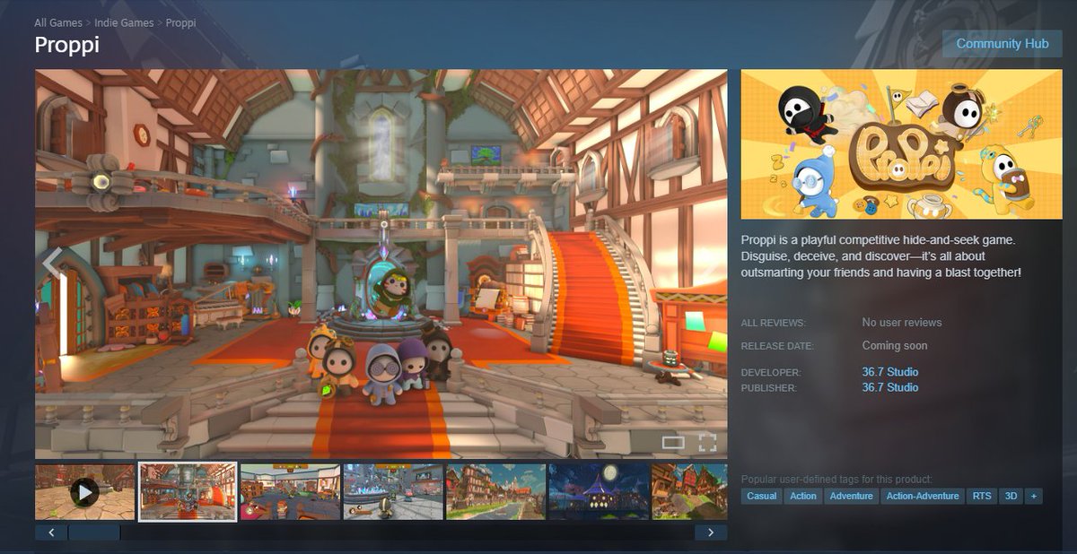 367Studio's tweet photo. Our Steam page is opened!!!
#Proppi #IndieGameDev #Steam https://t.co/8XPPXrQpQr