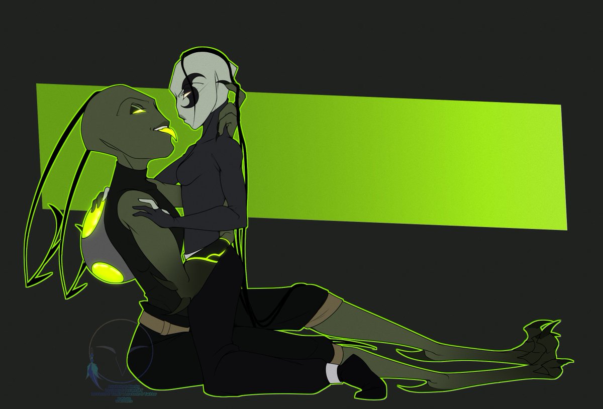 loretecks's tweet image. Finished commission for @IrkenBlu of our OCs Teek and Tec! :&amp;gt; Originally this was supposed to be a chibi commission, but I really wanted to make it a full piece instead sdlgkndfgl

[ #Invaderzim | #Commission | #OCs ]