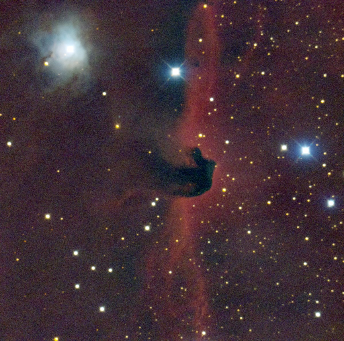 馬頭星雲（IC434）トールの兜(NGC2359) シーイングの影響か星像に