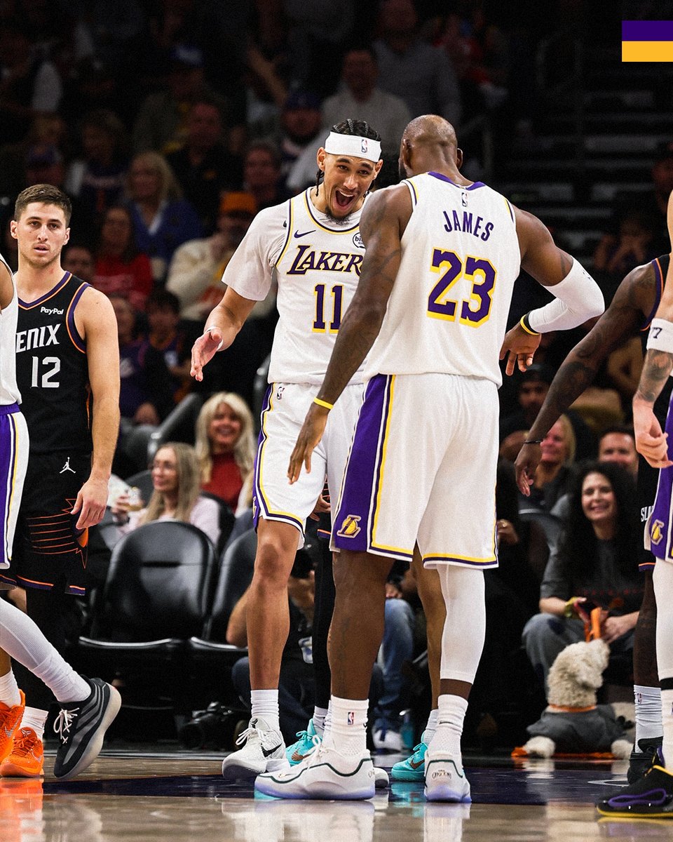 Final Stats 📊
Luka: 29 pts, 6 ast, 3 reb
LeBron: 26 pts, 4 ast, 3 reb, 2 stl, 2 blk
Deandre: 20 pts (10-11 FG), 13 reb
Jaxson: 12 pts (4-4 FG), 9 reb