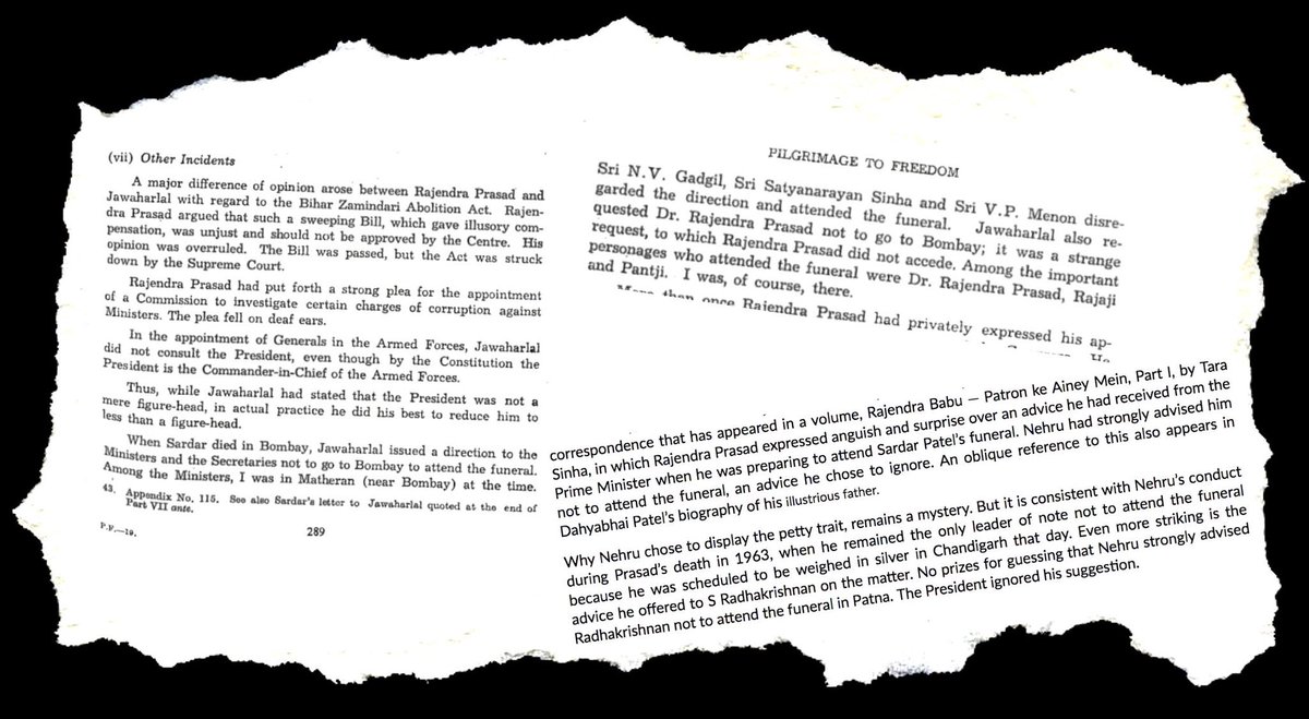 ARanganathan72's tweet image. Today is Sardar Patel’s punyatithi.

Never forget that Jawaharlal Nehru not only issued directives to his ministers to not attend Sardar Patel’s funeral, he also asked President Rajendra Prasad to miss it. Thankfully the President as well as many ministers ignored Nehru’s advice.