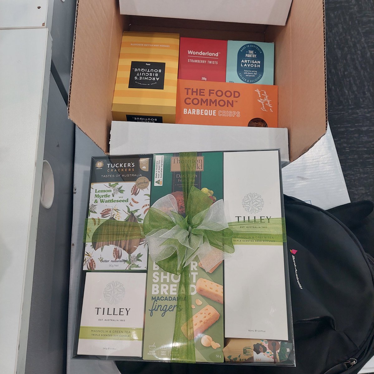 All is forgotten 😊

Christmas goodies from my boss