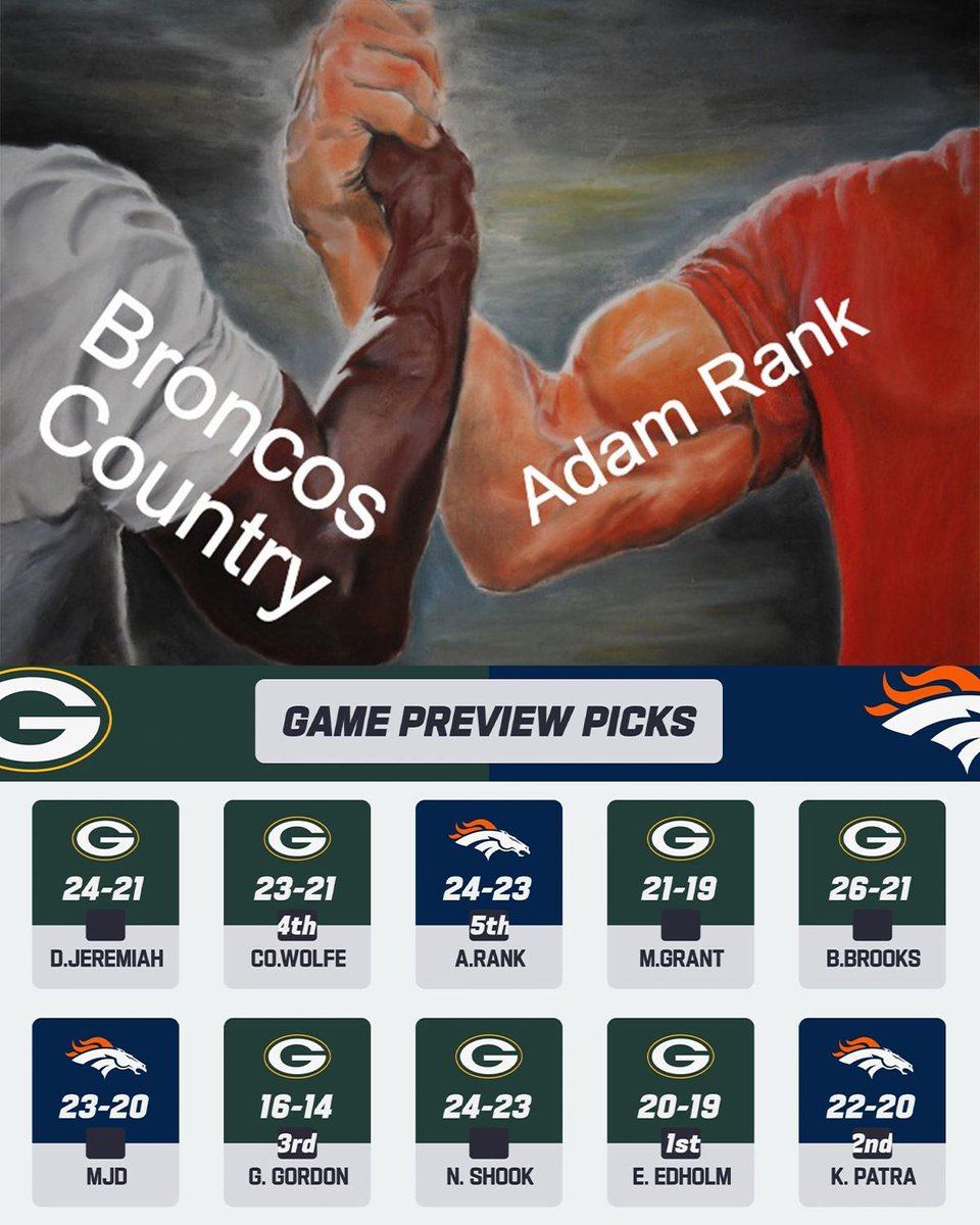 Broncos's tweet image. s/o @adamrank — always 🤝