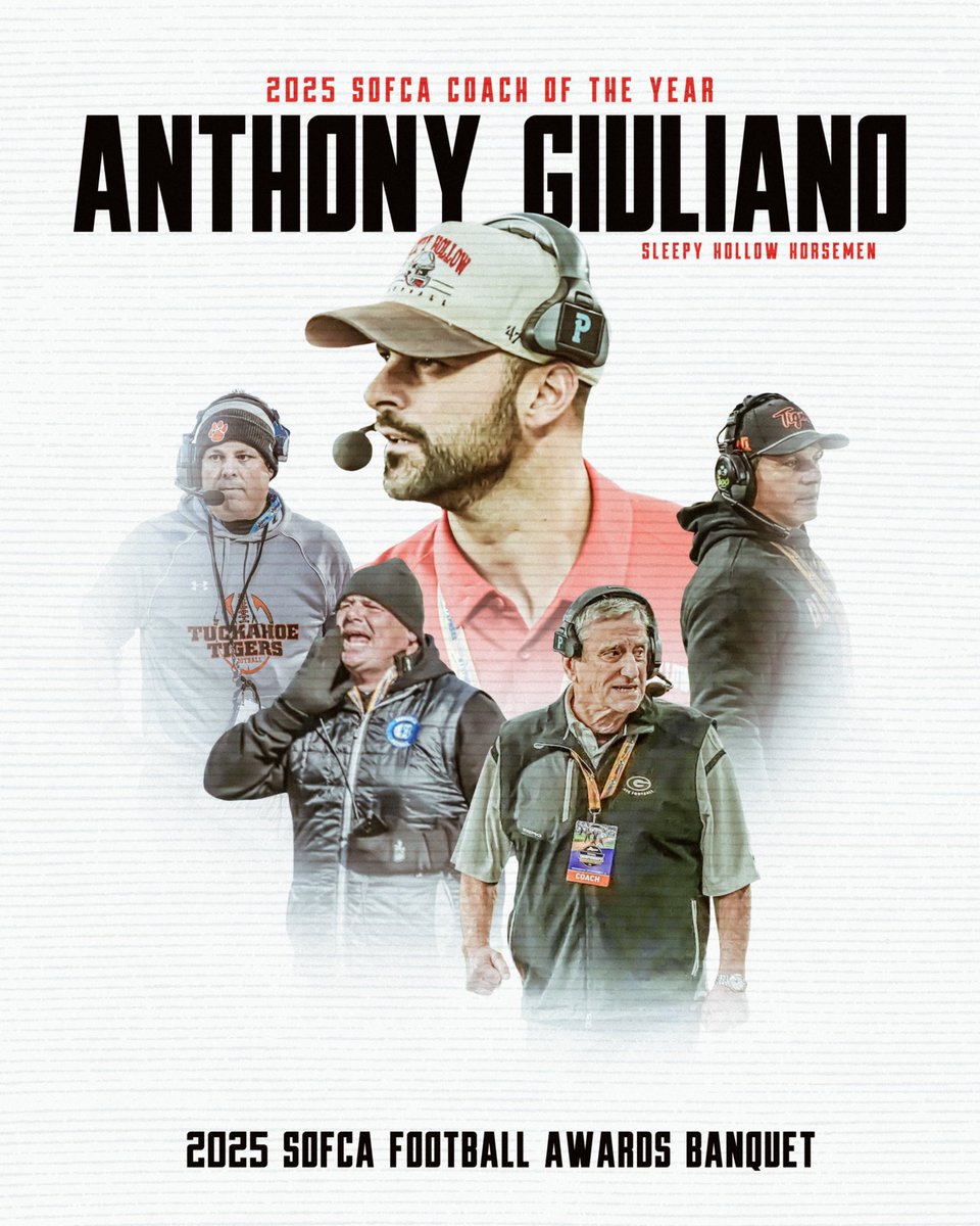 SOFCA_Coaches's tweet image. 🙌🏻 Today was a great day for Section 1 Football! Congrats to Carson Miller (POY), Coach Giuliano (COY) &amp;amp; everyone that received recognition today! A special thanks to @KDJmedia1 &amp;amp; @CoachRT13 for making today a special day! #Section1OverEveryone @hoopsmbd @FaMSportsVF @lohudsports