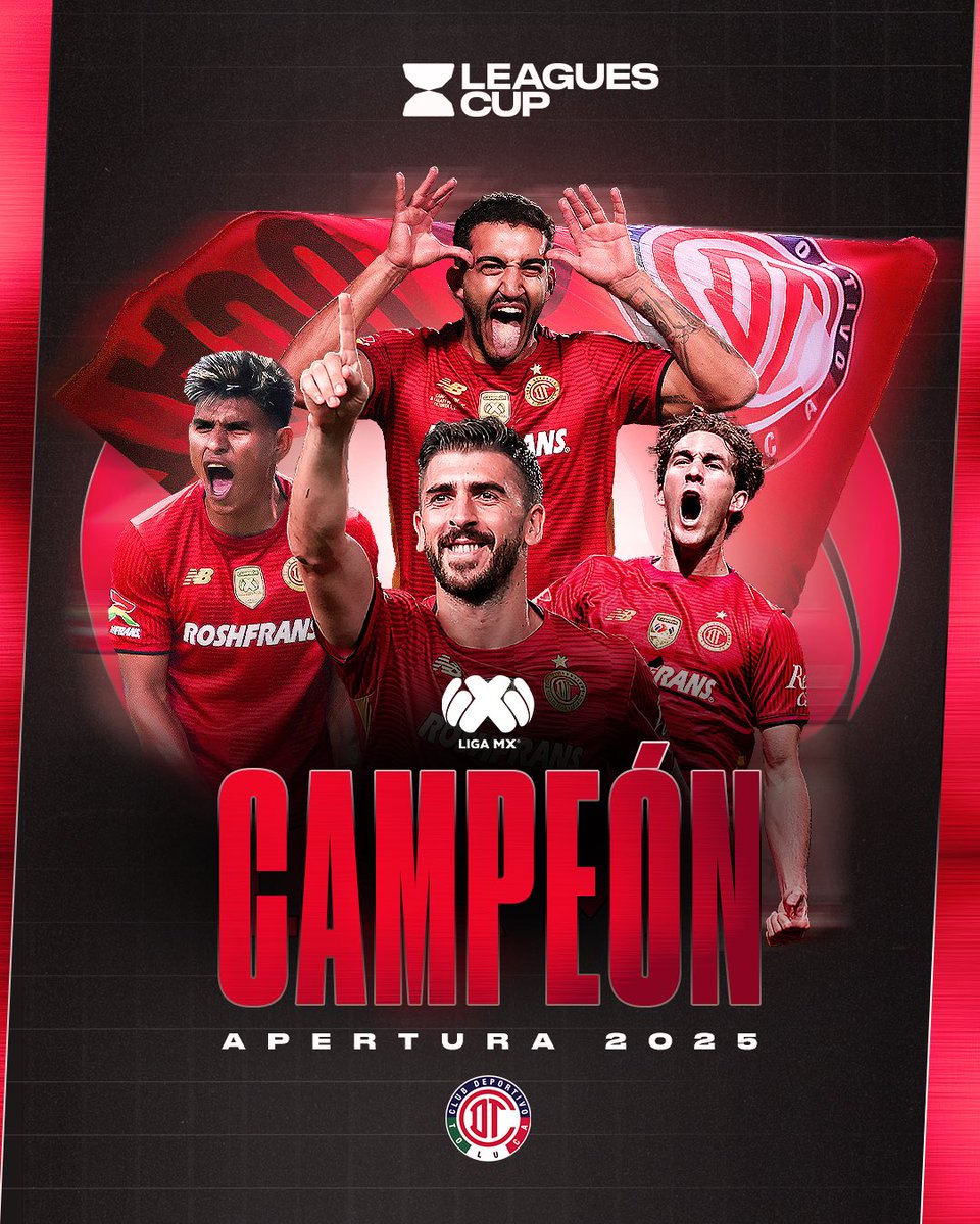 LeaguesCup's tweet photo. TOLUCA WINS ONE OF THE BEST LIGA MX FINALS OF ALL TIME!

¡El Diablo es bicampeón! @TolucaFC lifts the @LigaBBVAMX crown in back-to-back seasons 🔥🏆 https://t.co/3g1rygsnLw