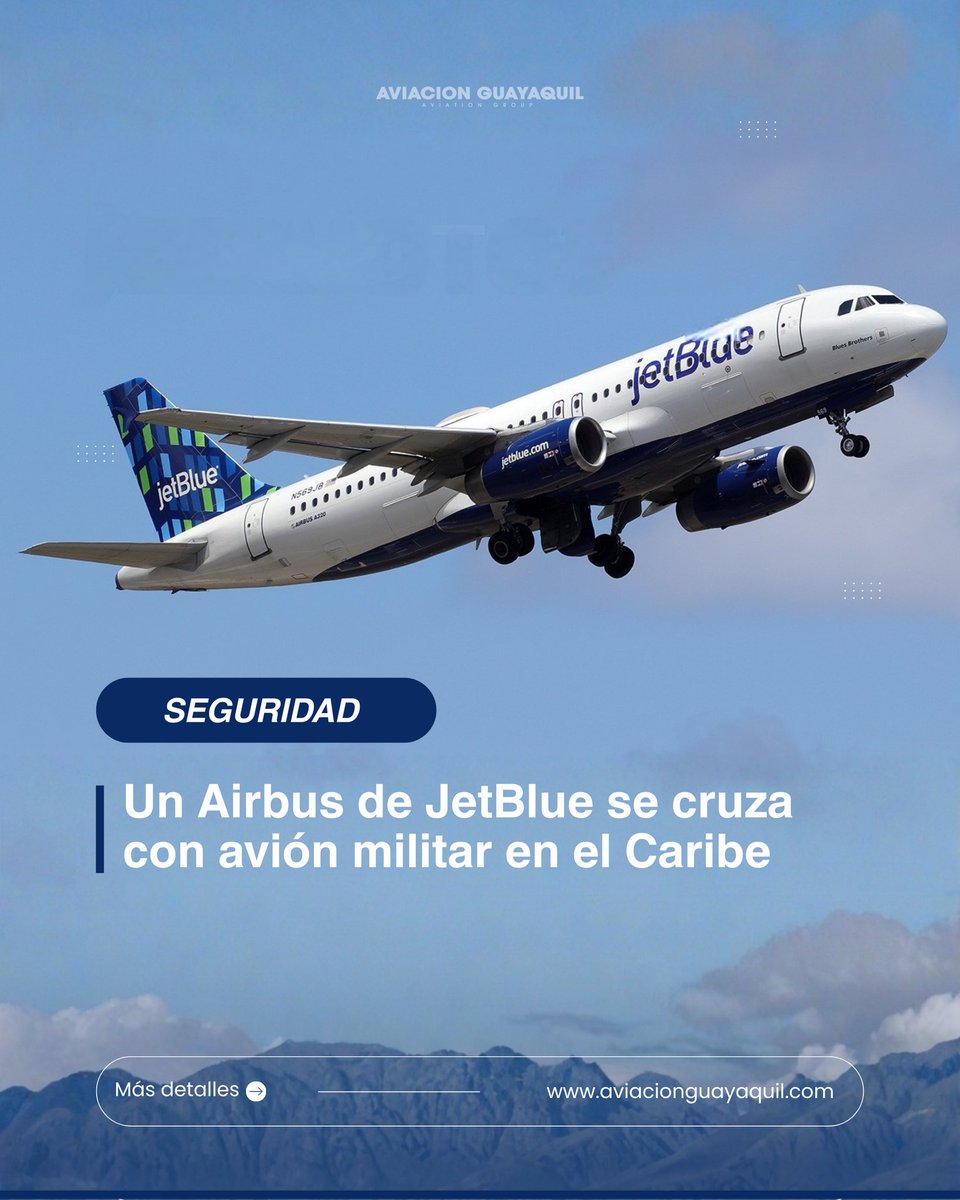 #SEGURIDAD: Un Airbus A320 de JetBlue (vuelo B6-1112) protagonizó un incidente de seguridad aérea durante su ascenso inicial tras despegar de Curazao rumbo a Nueva York.
La tripulación reportó un cruce inesperado con un avión reabastecedor KC-135 de la USAF, que volaba a la misma