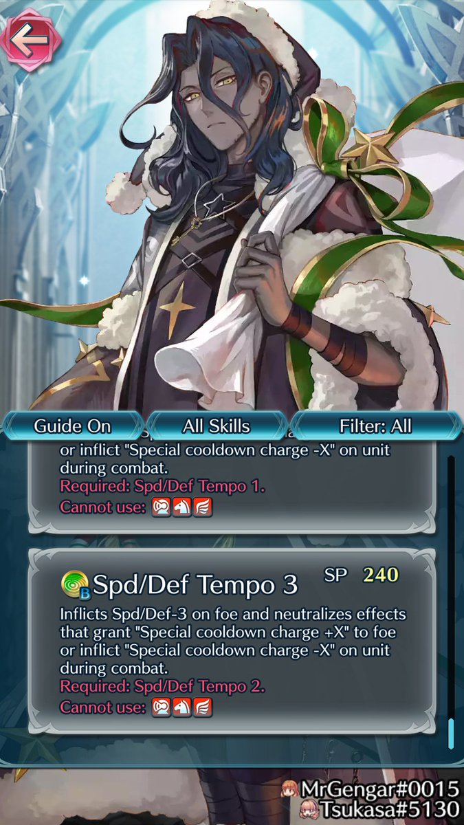 ¡Comenzamos con una nueva actualización!
Skills de Zelkov
4* : Atk/Spd Finish 3
5* : Spd/Def Tempo 3