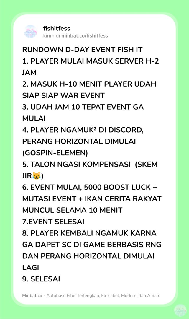 FISH IT FESS ‼️ WTT CANTUMIN UNAME tweet media