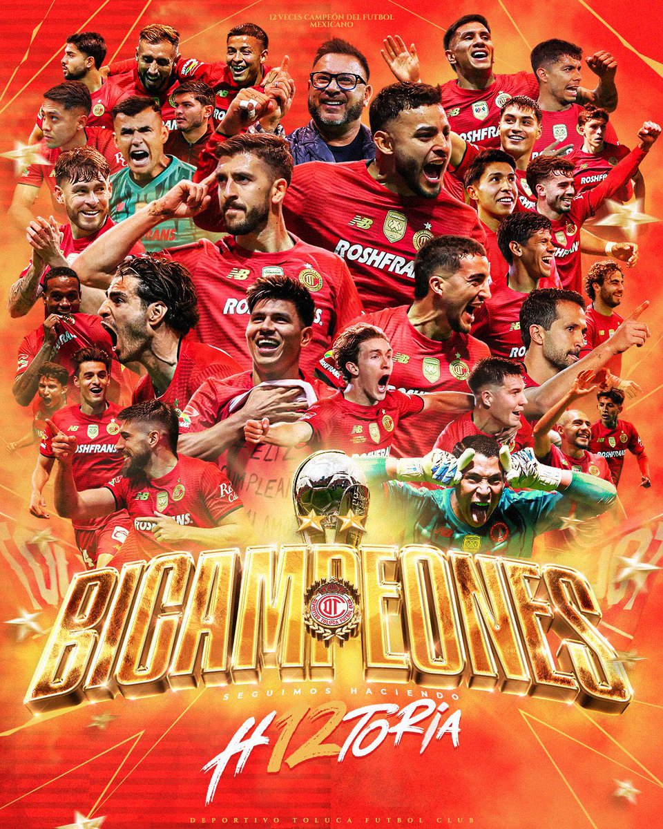 ¡Muchas felicidades por el bicampeonato al equipo del <a href="/TolucaFC/">Toluca FC</a> ! 

📸: Toluca FC