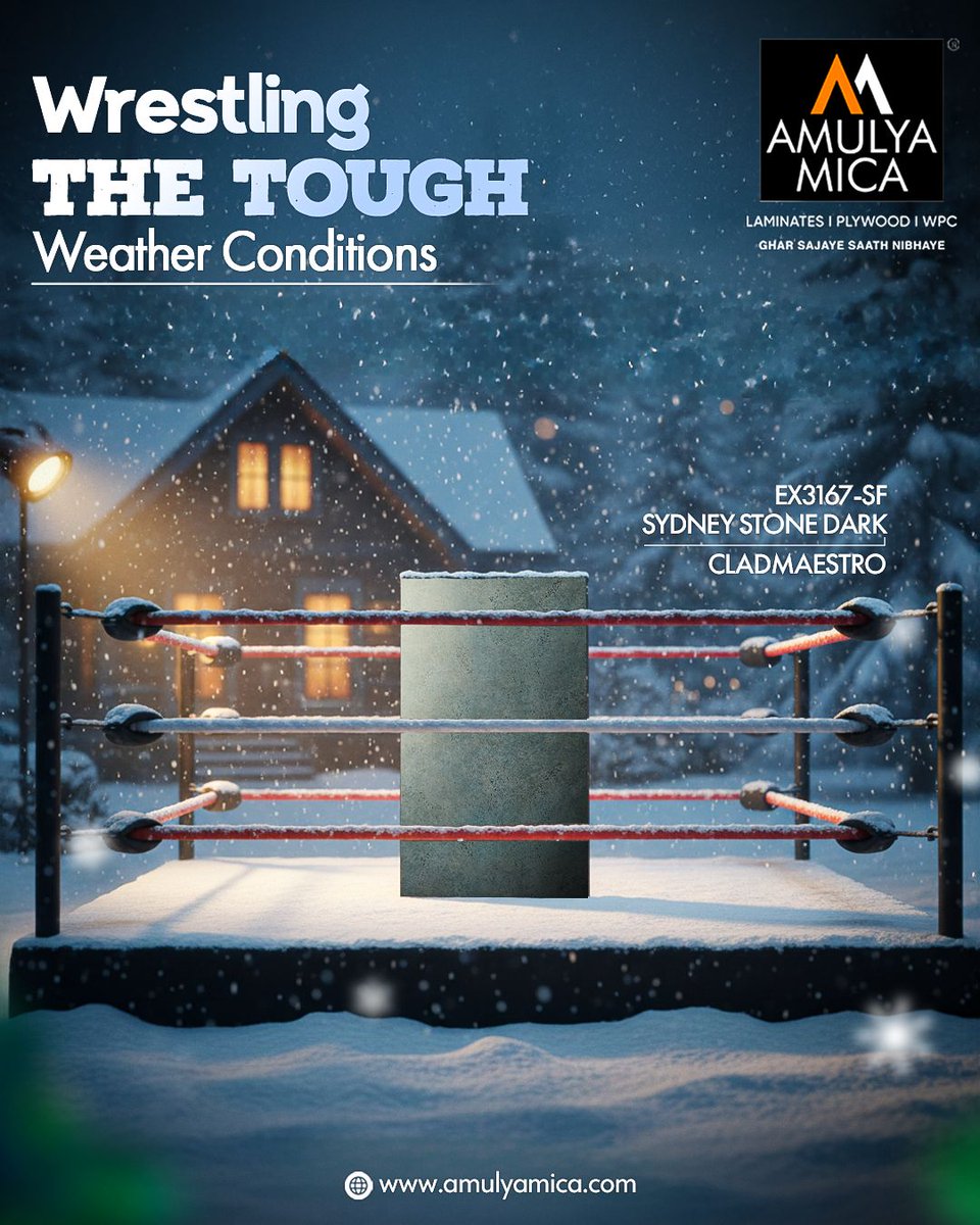 Amulya_Mica's tweet photo. Built to stand strong in cold, moisture, and harsh weather, Amulya Mica Cladmaestro keeps every exterior looking bold and reliable. Tough conditions meet tougher surfaces.

🌐: https://t.co/z5e5xMVpsY

#AmulyaMica #Cladmaestro #SydneyStoneDark #WeatherProofDesign #StrongSurfaces https://t.co/Co99UicQhY