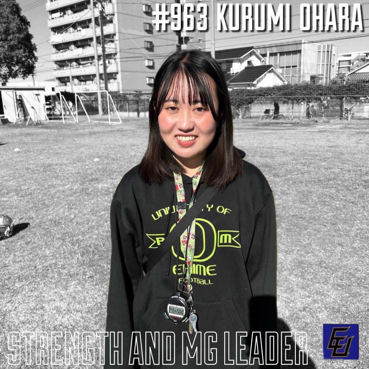 Ehime_BOM's tweet photo. こんにちは！
愛媛大学アメリカンフットボール部Bombersです🏈

幹部紹介最後です！
ラストは、主務兼ストレングスリーダーの小原来美さんです🔆 https://t.co/B52gTjmjY6