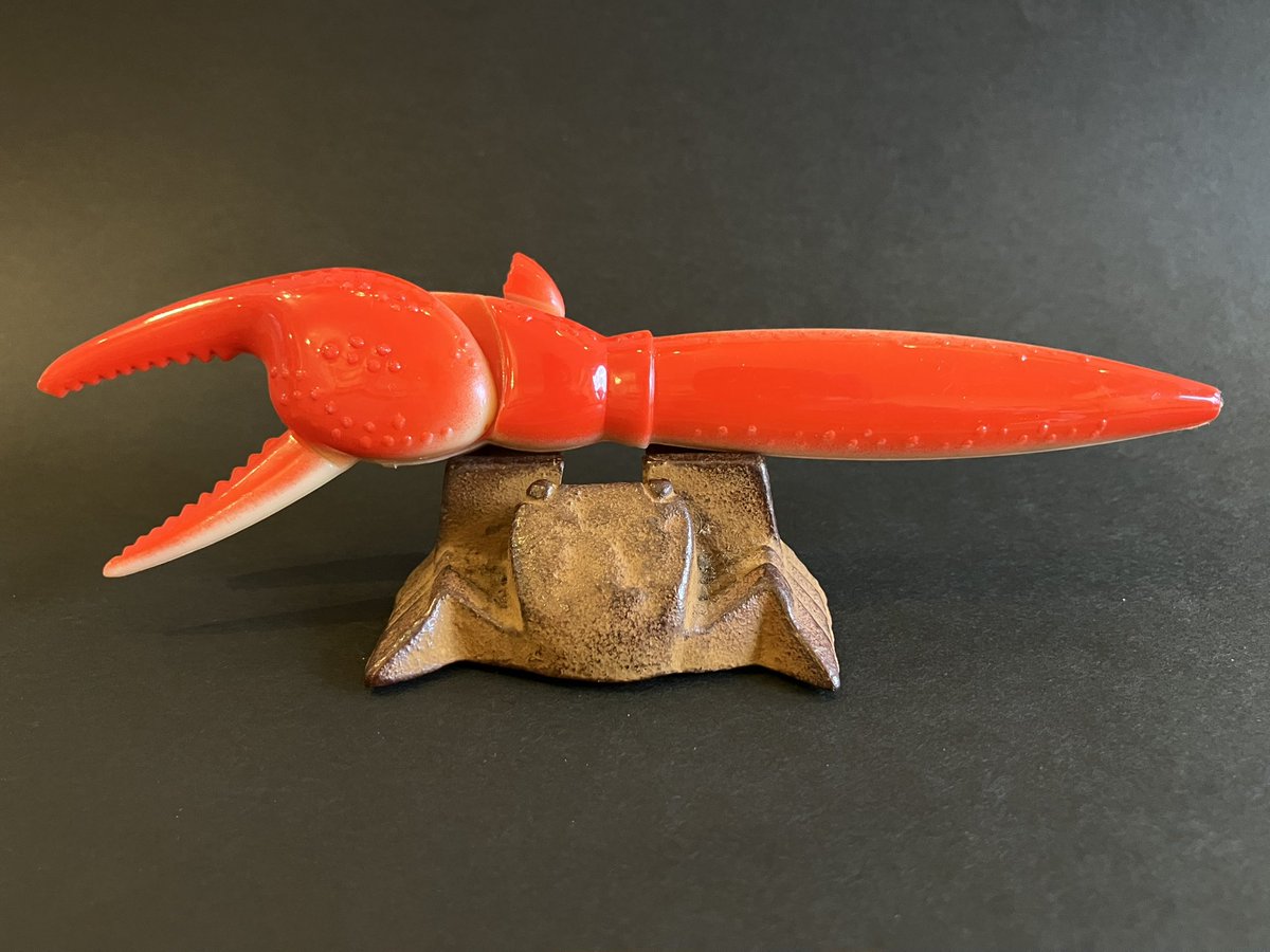 カニの文鎮『友情』だ！！！！ 鋏脚に筆を置く凹みあり。 デフォルメの