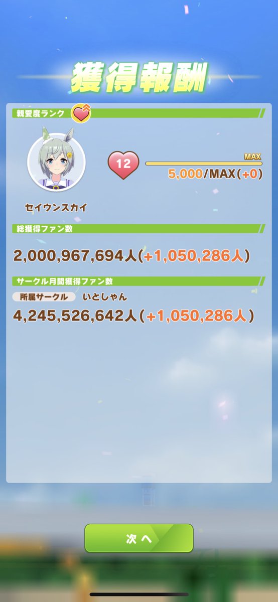 セイウンスカイ20億