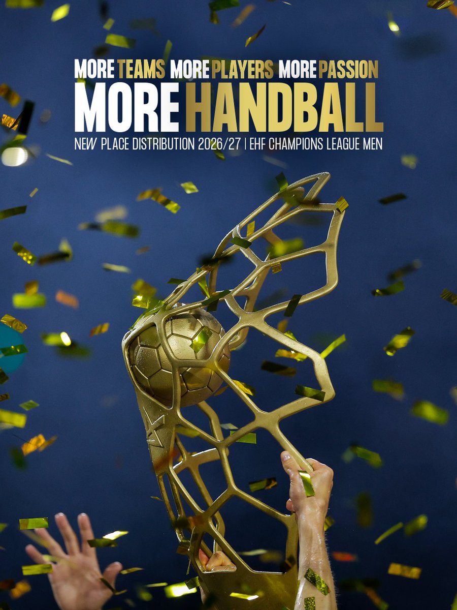 🆕 𝗘𝗫𝗘𝗖 𝗰𝗼𝗻𝗳𝗶𝗿𝗺𝘀 𝘁𝗵𝗲 𝗽𝗹𝗮𝗰𝗲 𝗱𝗶𝘀𝘁𝗿𝗶𝗯𝘂𝘁𝗶𝗼𝗻 𝗳𝗼𝗿 𝘁𝗵𝗲 𝗻𝗲𝘄 𝗘𝗛𝗙 𝗖𝗵𝗮𝗺𝗽𝗶𝗼𝗻𝘀 𝗟𝗲𝗮𝗴𝘂𝗲 𝗠𝗲𝗻
  
📅 Starts 2026/27
✅ 24 teams 
‼️ Top 10 federations secure one fixed spot

Full place distribution + details 🔗 eurohandball.com/en/news/en/exe…