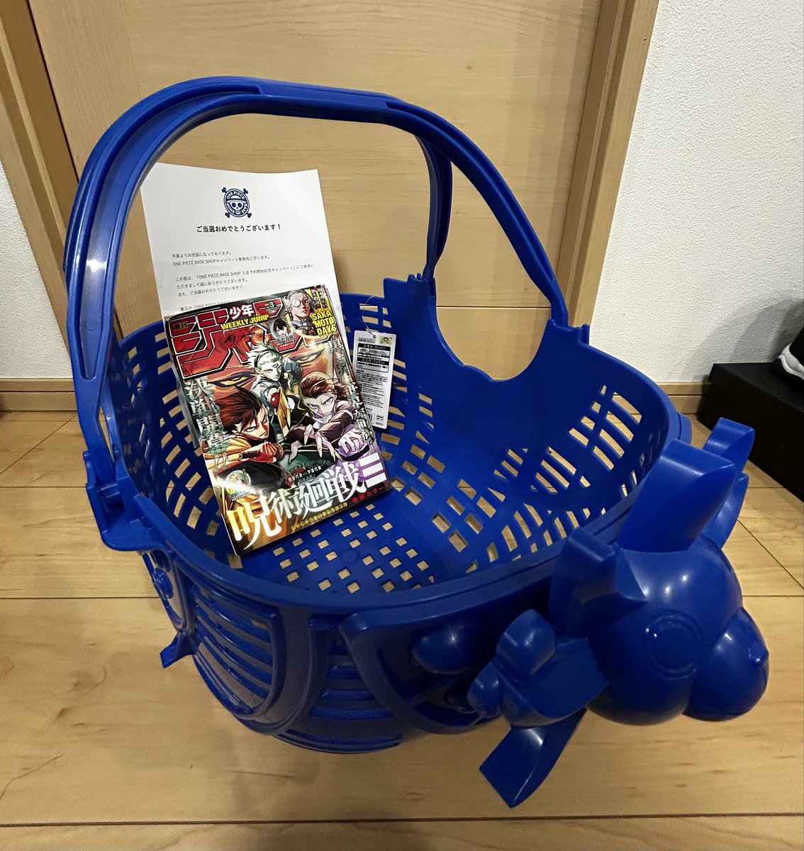 ONEPIECEBASESHOP キャンペーンに当選したサニー号のカゴが届きました