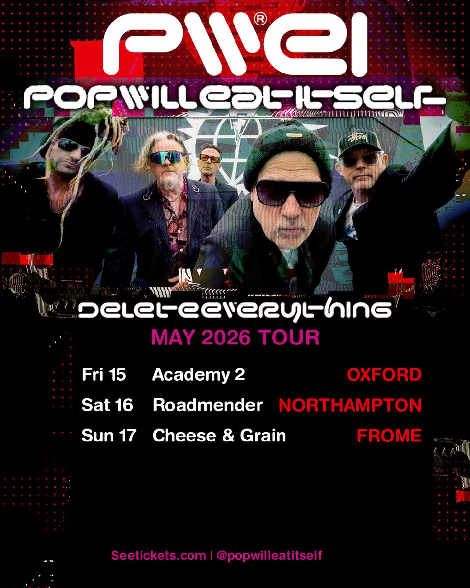 formpresents's tweet photo. Pop Will Eat Itself are back on tour, hitting new cities this May!

Tickets on sale Wednesday 10am: https://t.co/LZWcnGRmCe https://t.co/oMK4bRWFvv