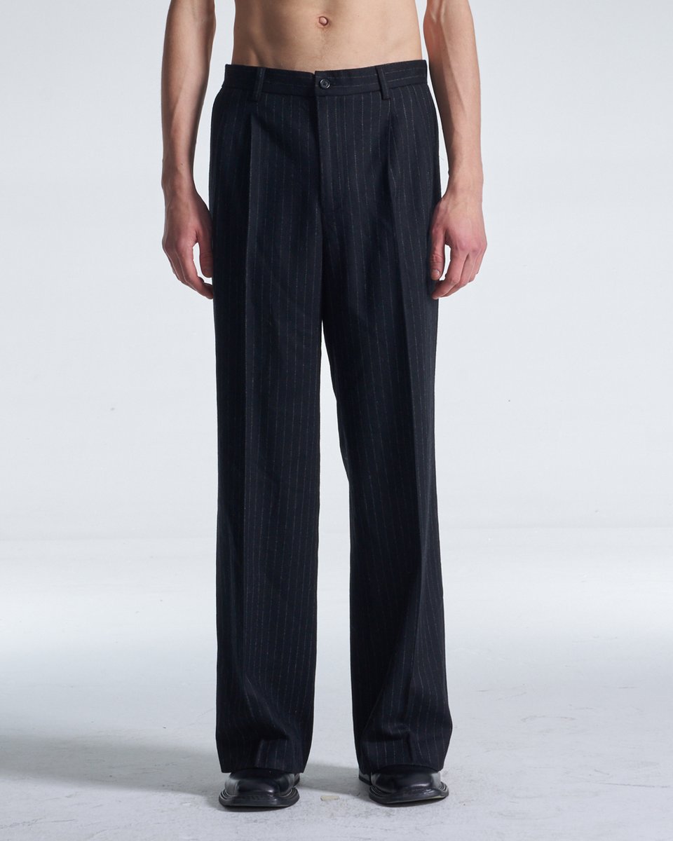 HARRISON WONG Fall Winter 2025-26 MENSWEAR Striped Wool Wide Leg