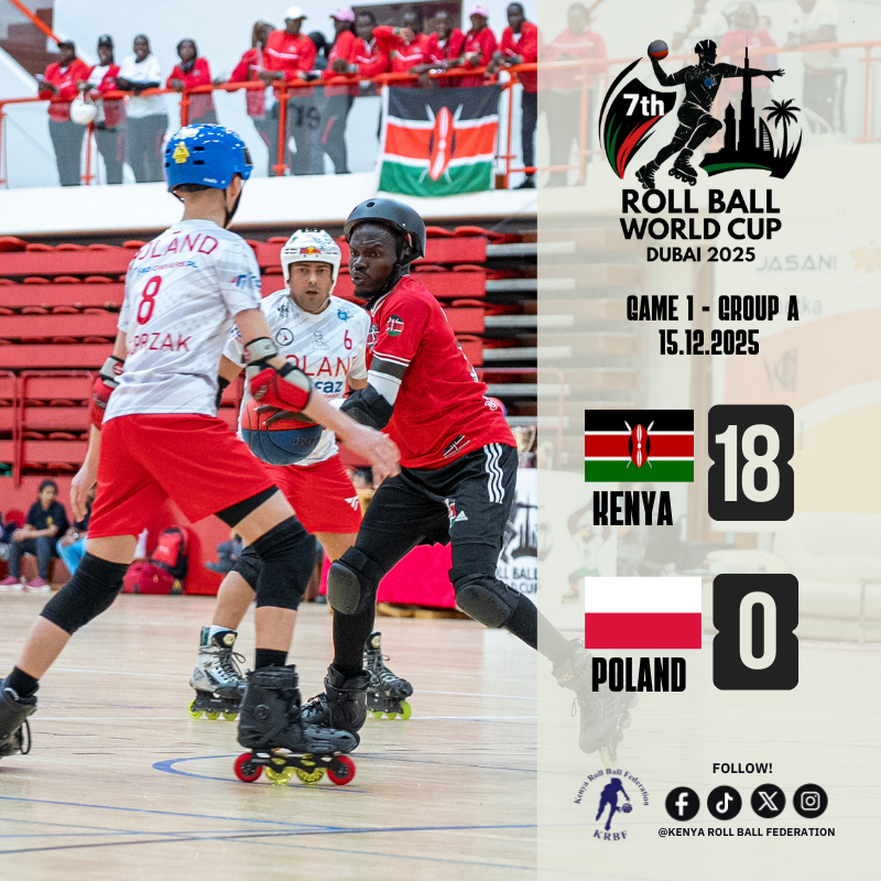rollballkenya's tweet photo. 🇰🇪 Kenya 18 – 0 Poland 🇵🇱

A commanding opening performance from the defending champions at the #7thRollBallWorldCup.

On to the next...
#TeamKenya #RollBallWorldCup #MatchDay #DefendingChampions https://t.co/KeMwmsE1dO