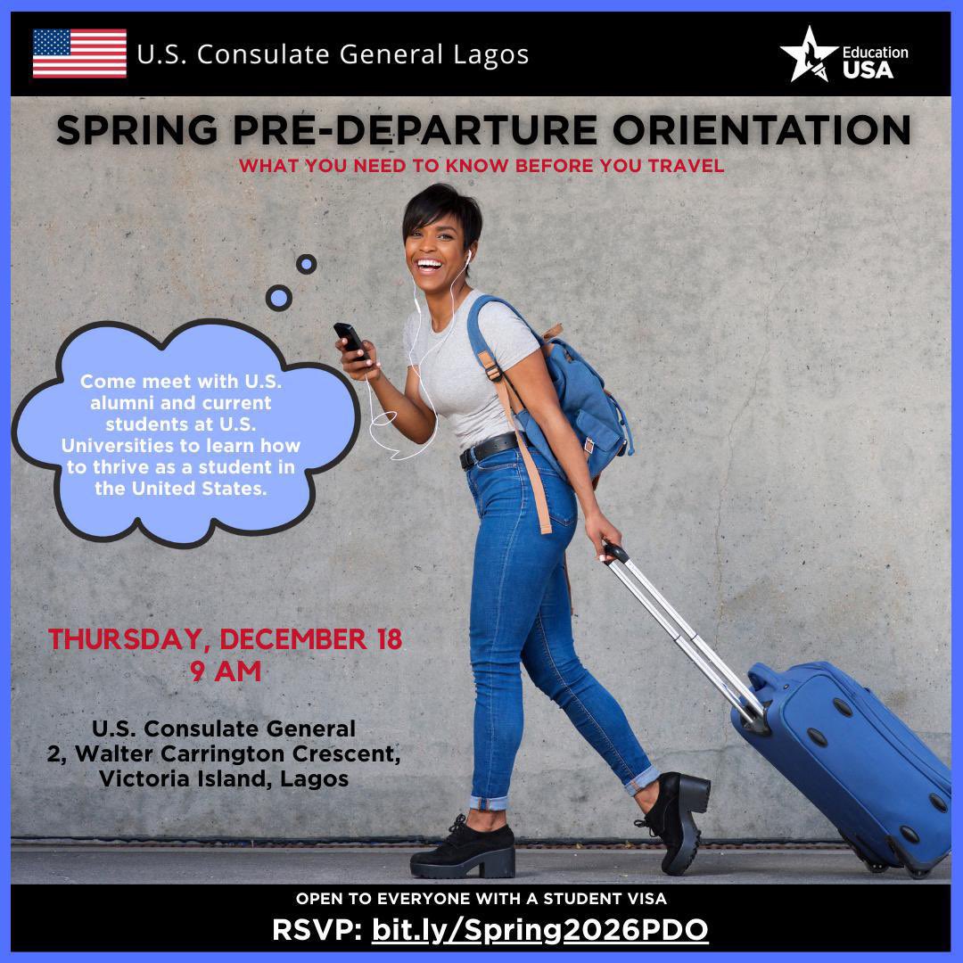 Are you preparing to study in the United States this coming spring? If so, join us for our Spring Pre-departure Orientation!

This event offers an opportunity to connect with alumni and current students from U.S. colleges and universities, and to learn valuable tips for thriving