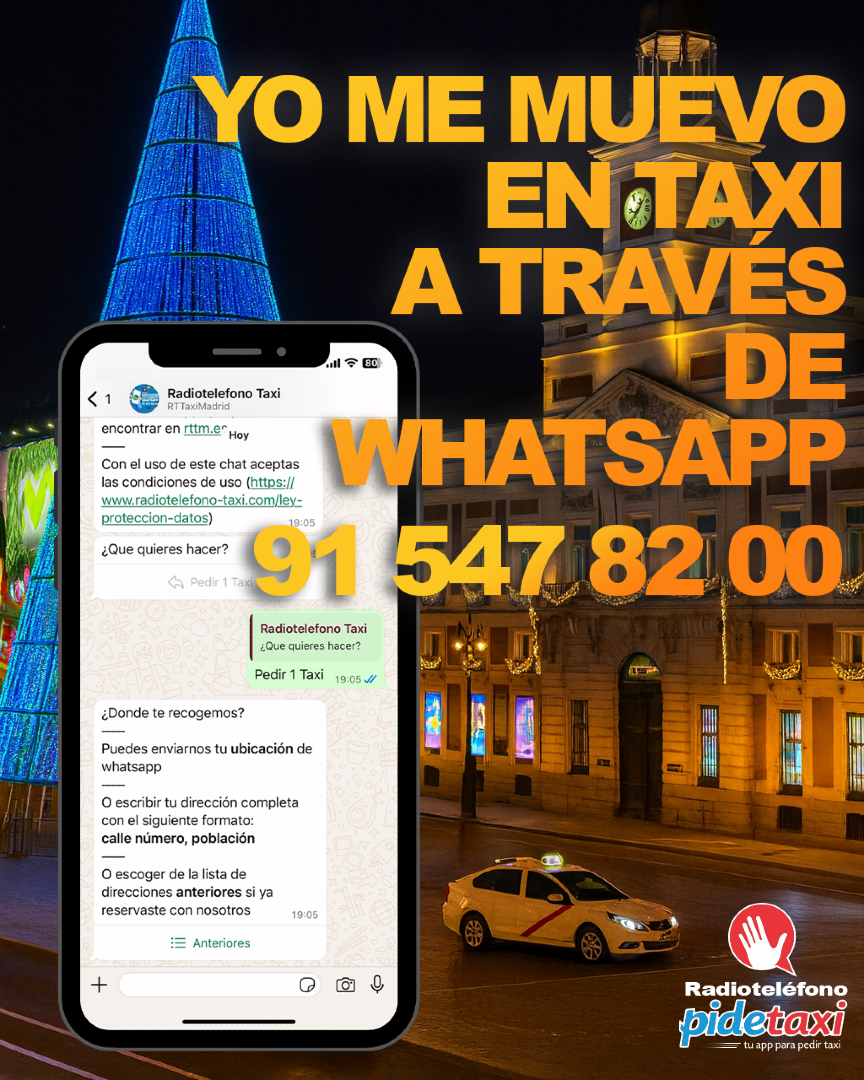 Nuestro TIP para que no te cancelen ni pasar frío esperando una VTC: pedir un taxi por Whatsapp 🚖😜