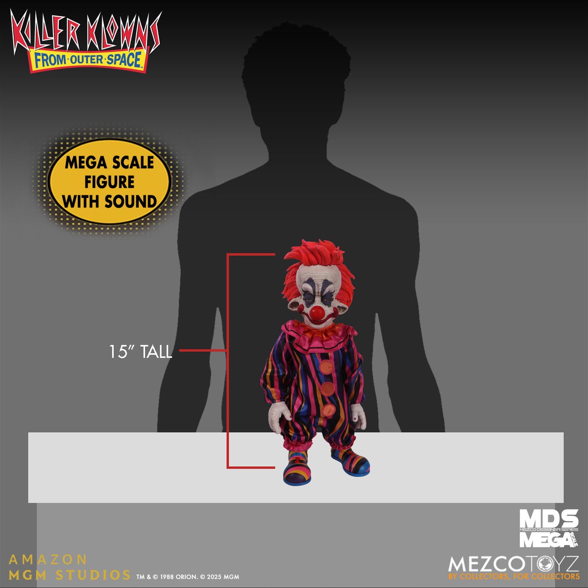 オリジナルなデフォルメで人気の「MDSメガスケール」に、2024年にはゲームにもなった、カルトな人気を誇る映画作品『キラークラウン』に登場する、クラウン風宇宙人ルディがラインナップ！印象的なド派手な衣装はもちろんクラウンらしい音を収録したサウンドギミックも搭載！
mamegyorai.jp/item/?id=10052…