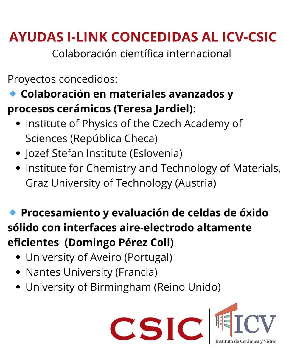 Instituto de Cerámica y Vidrio ICV-CSIC tweet media