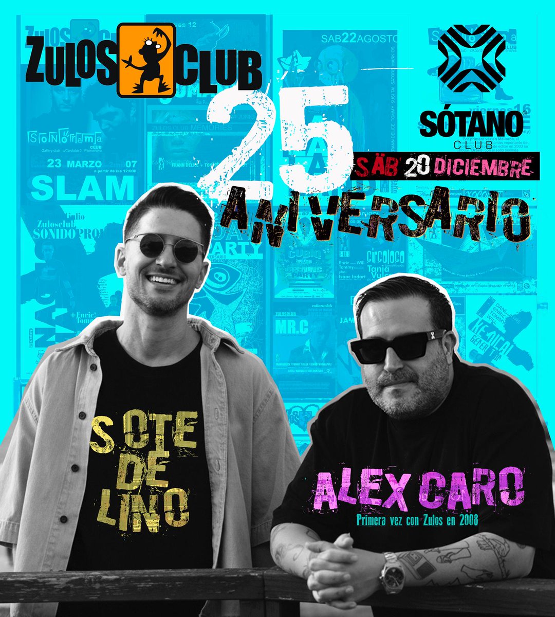 Este Sábado, 20.12
>25 Aniv. Zulos Club, Sotáno Club<
#HouseDelCaro #DanceLikeNobodysWatching