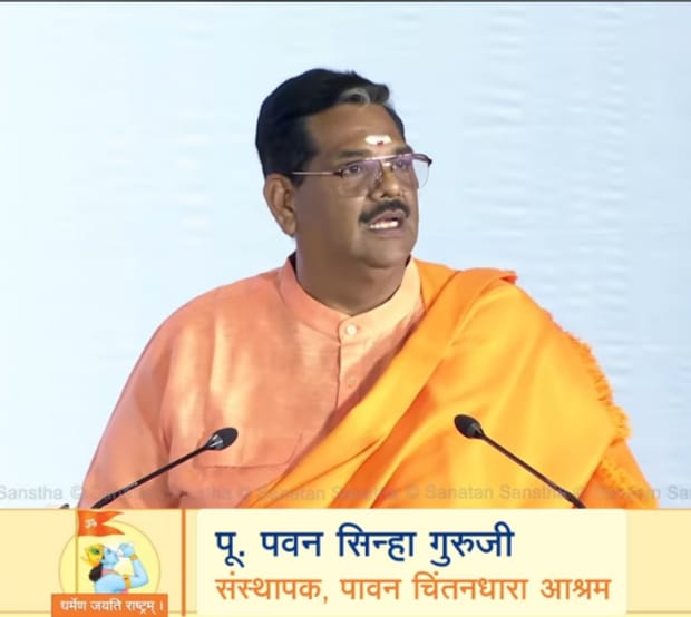 SanatanPrabhat's tweet photo. "History will find its end when Bharat will rise as Vishwaguru”🇮🇳 - Dr. Pawan Sinha Guruji (@ShriguruPawanji) , Pavan Chintan Dhara Ashram, Hissali, Ghaziabad, U.P.

We aim to awaken majority of youth through morality and ethics, now set in motion.👬👭

Our strength in thought, word and deed shine through a 30000 glorious heritage backing us🌞💪🏼

A person can be educated, yet lack character. The corrupt betray the nation❌🙅🏻‍♀️

Shaping moral and ethics begins :

🎯Among families, to raise kids with motivational heroes👨🏽‍🎨, not reels 💃🏽

🎯Character blossoms when life follows the ashram system🙇🏽‍♀️🛖

🎯With surrender, knowledge and fearlessness📖🦸🏻‍♂️

Character is born when love for country and society is strong 👩‍❤️‍👩👨‍❤️‍👨

▶️🔜NEP must prioritize character-building with ethical, scientific mentors👩🏽‍🏫👨🏻‍🏫

@Pcdashram
#Shankhnad_Mahotsav_Delhi #SRSmahotsav #Delhi2025 #BharatMandapam