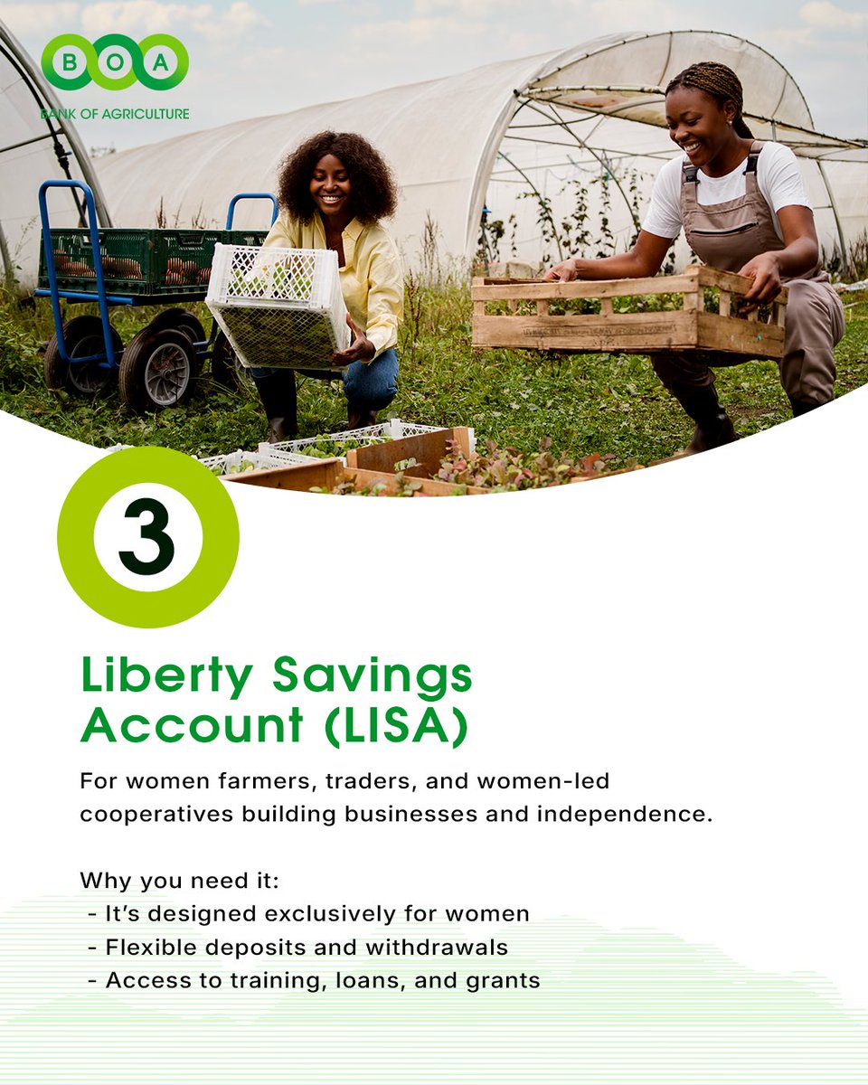 Whatever your business or farm, there’s a BOA account made for you.  
 
#BOANigeria #InvestInNigeriaAgriculture
