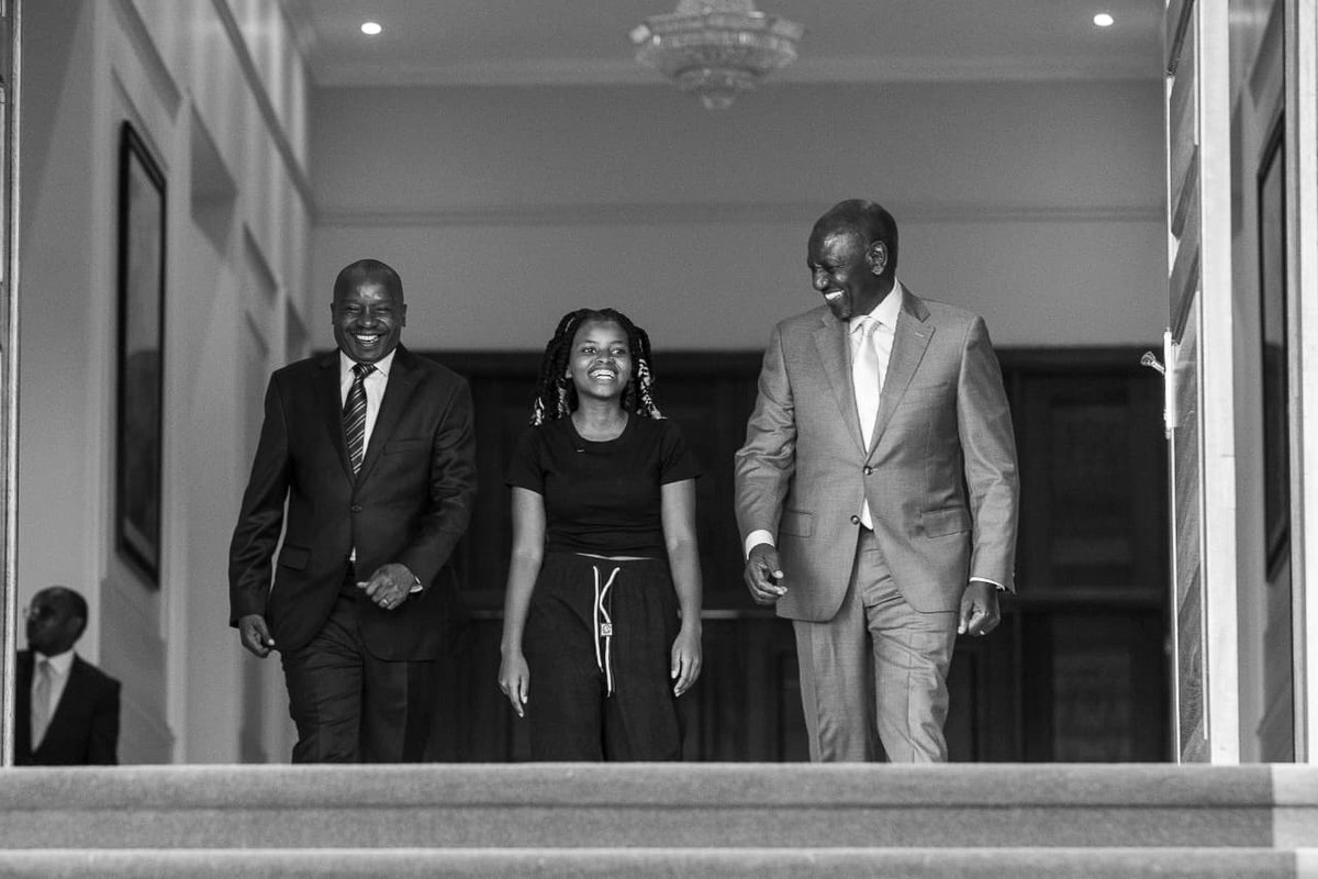 _KithureKindiki's tweet photo. STATE HOUSE, NAIROBI CITY COUNTY, KENYA
MONDAY, DECEMBER 15, 2025

Joined President @WilliamsRuto as he hosted Truphena Muthoni, the young champion of environmental conservation at State House, Nairobi.

Muthoni showcased great courage, dedication and persistence in her 72 continuous hours embracing of an indigenous tree, to raise awareness locally and beyond borders on the importance of conserving the environment and the effects of climate change globally.

President Ruto has appointed Truphena as the Ambassador of the 15 Billion Tree Planting Campaign, a national initiative aimed at securing our Country's environmental future and sustainability, and also conferred her with a Head of State Commendation (HSC) medal.