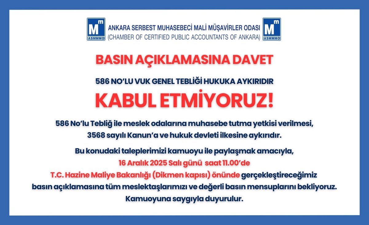 MALİ MÜŞAVİRLERİN YETKİLERİ KİŞİ YADA KURUMLARA DEVREDİLEMEZ.
TOPYEKÜN BİR KARŞI DURUŞ SERGİLENMESİ GEREKİR. 
<a href="/gibsosyalmedya/">Gelir İdaresi Başkanlığı</a> 
<a href="/HmbSosyalMedya/">Hazine ve Maliye Bakanlığı Sosyal Medya</a> 
<a href="/memetsimsek/">Mehmet Simsek</a> 
 #SMMMYetkiGaspınaHayır